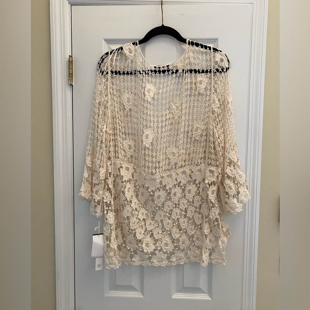 Fever- Crocheted cotton shirt - Size XL - Picture 3 of 6